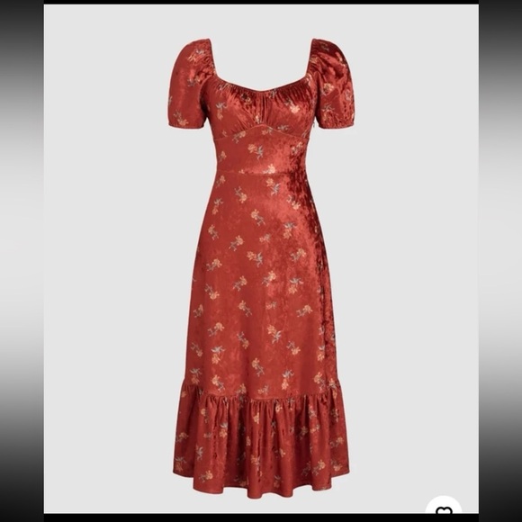 Cider Velvet Sweetheart Floral Midi Dress 
size XXL - Picture 6 of 12